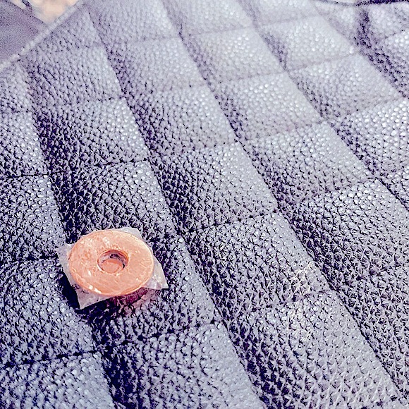 So_CHIC Matte Black Pebble Quilted Textured Handbag+Beautiful RoseGold Trim Snap - Picture 6 of 16